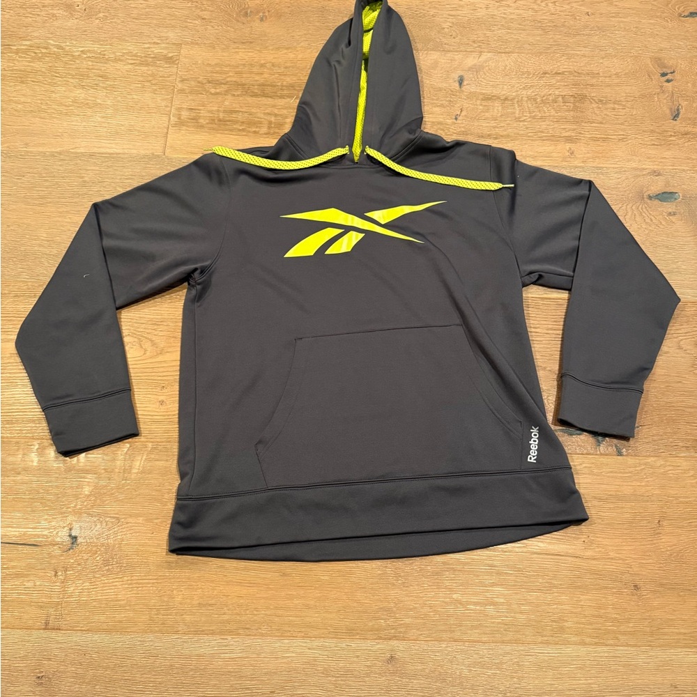 Reebok Charcoal Hoodie with Neon Highlights